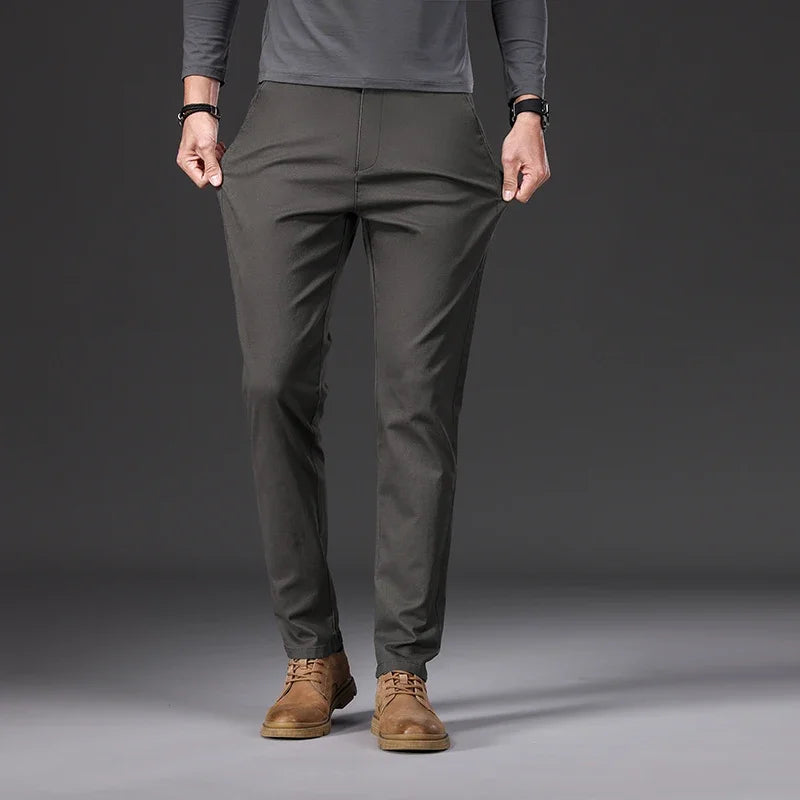 Luciano Stretch Cotton Slim Straight Chino Pants for Men