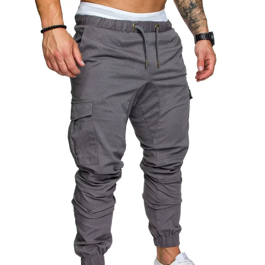 Cirino Drawstring Zip Pocket Jogger Pants for Men