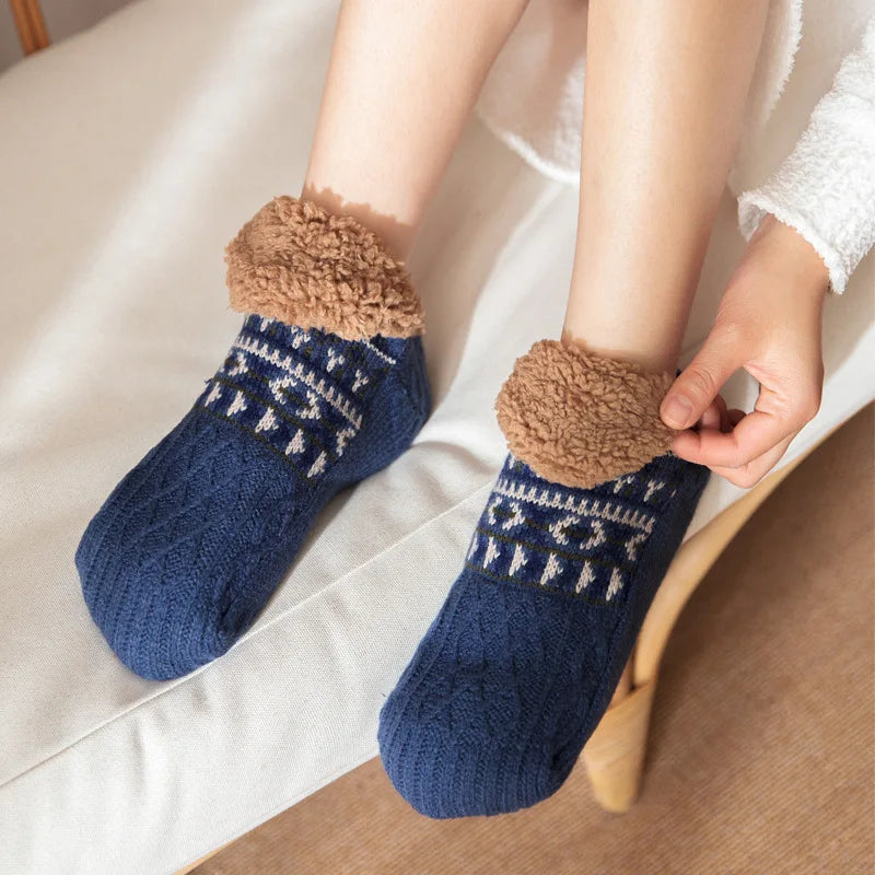 Celeste Fleece Lined Non-Slip Slipper Socks for Women and Men