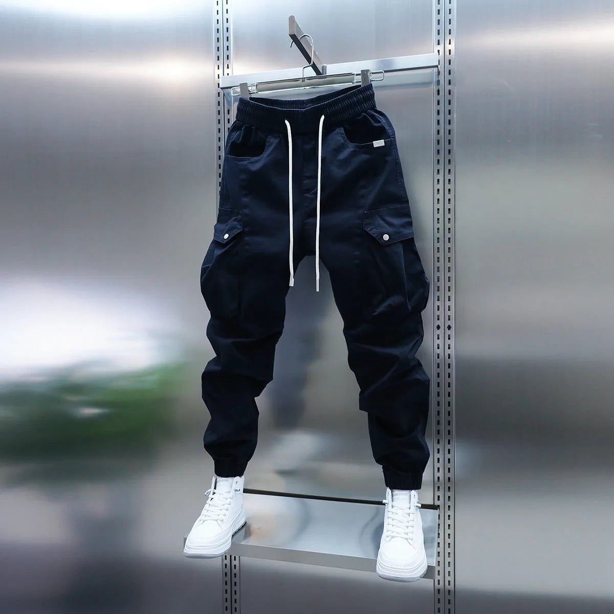 Tullio Cotton Cargo Jogger Sweatpants for Men - Black