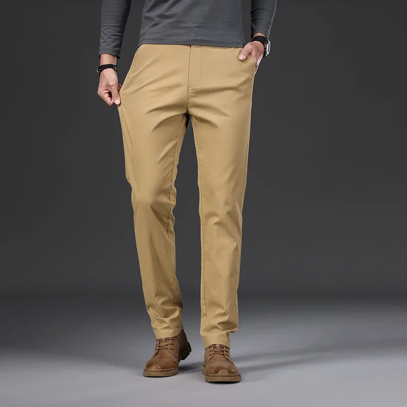 Luciano Stretch Cotton Slim Straight Chino Pants for Men