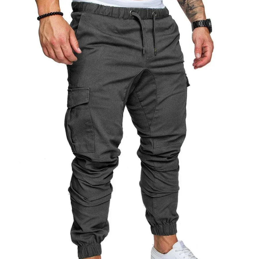 Cirino Drawstring Zip Pocket Jogger Pants for Men