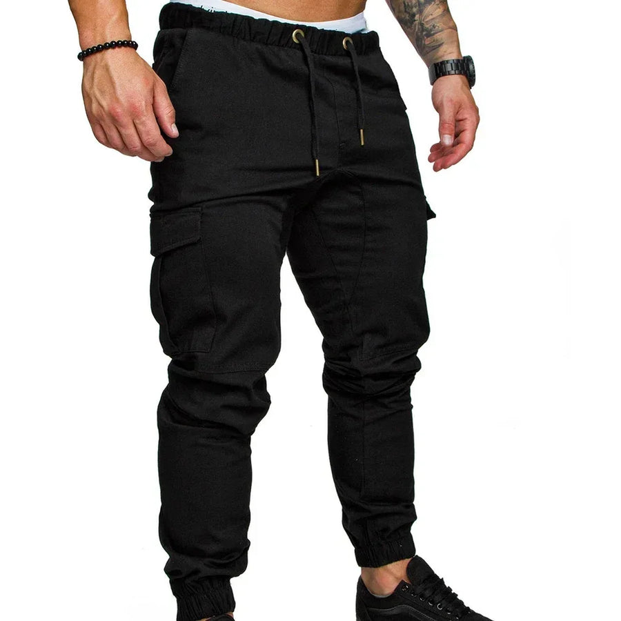 Cirino Drawstring Zip Pocket Jogger Pants for Men