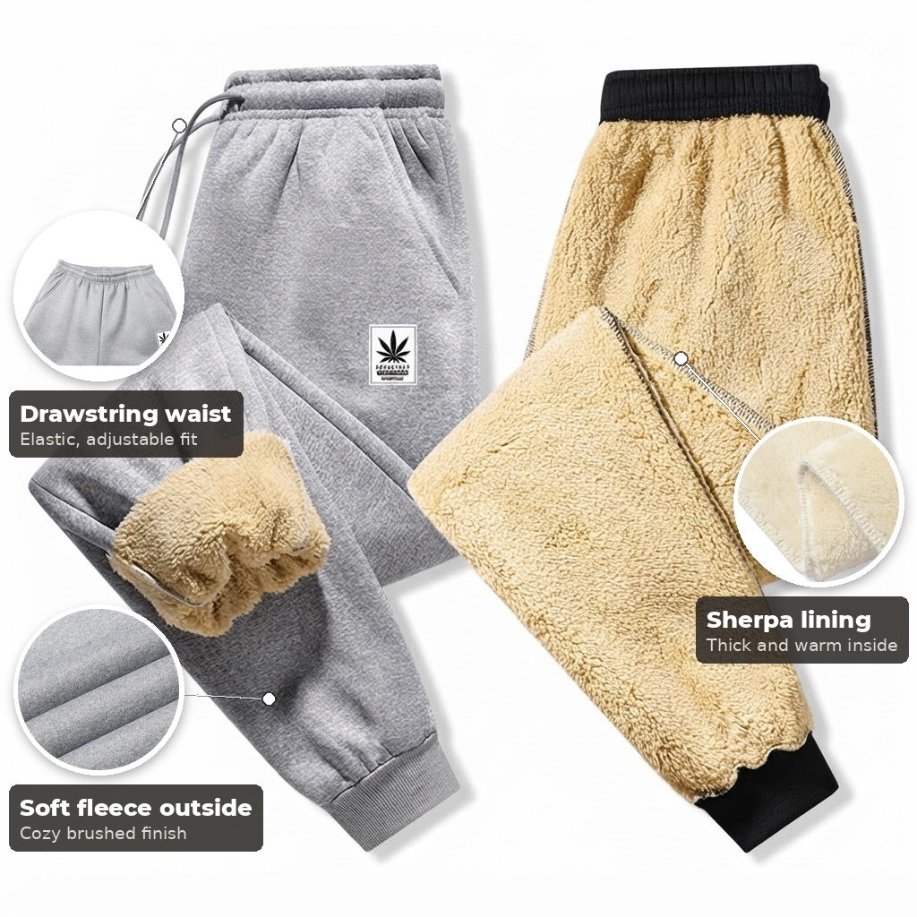 Ubaldo Sherpa Lined Fleece Jogger Sweatpants for Men - key features