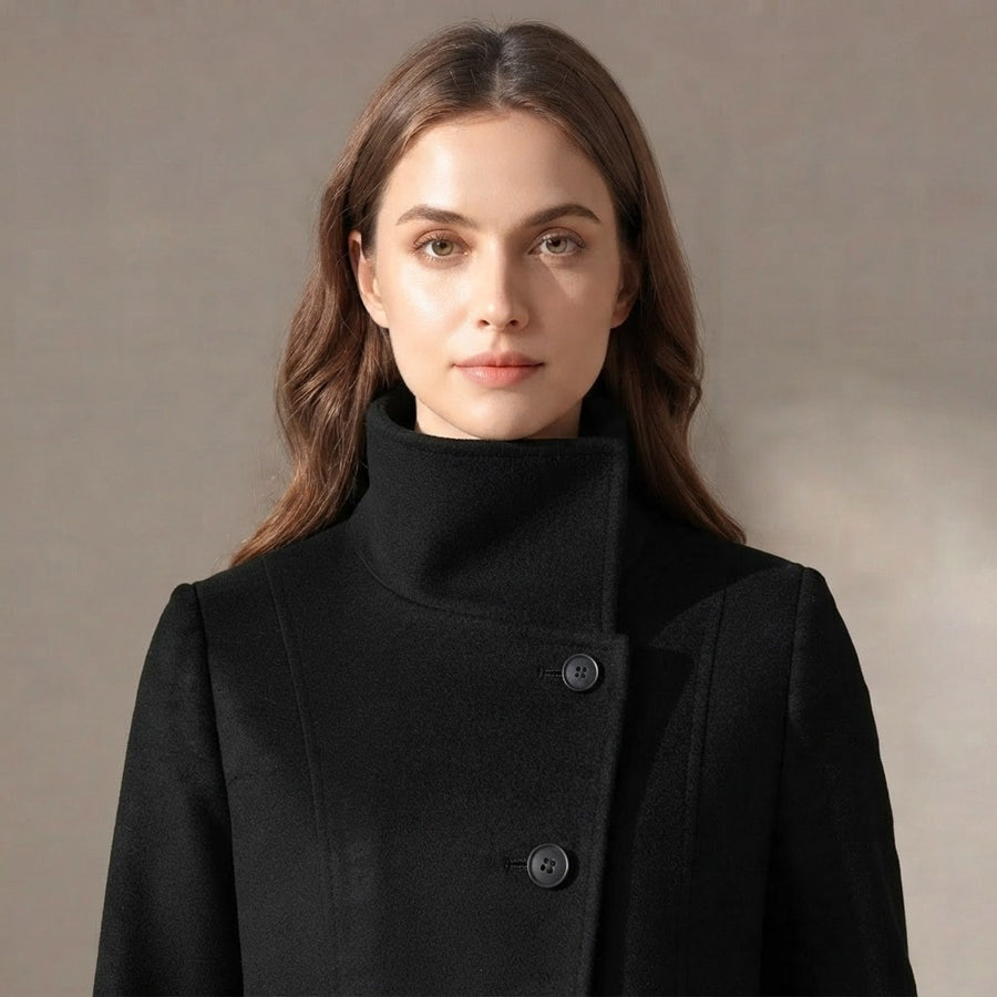 Cosima High Collar Button Front Short Jacket for Women