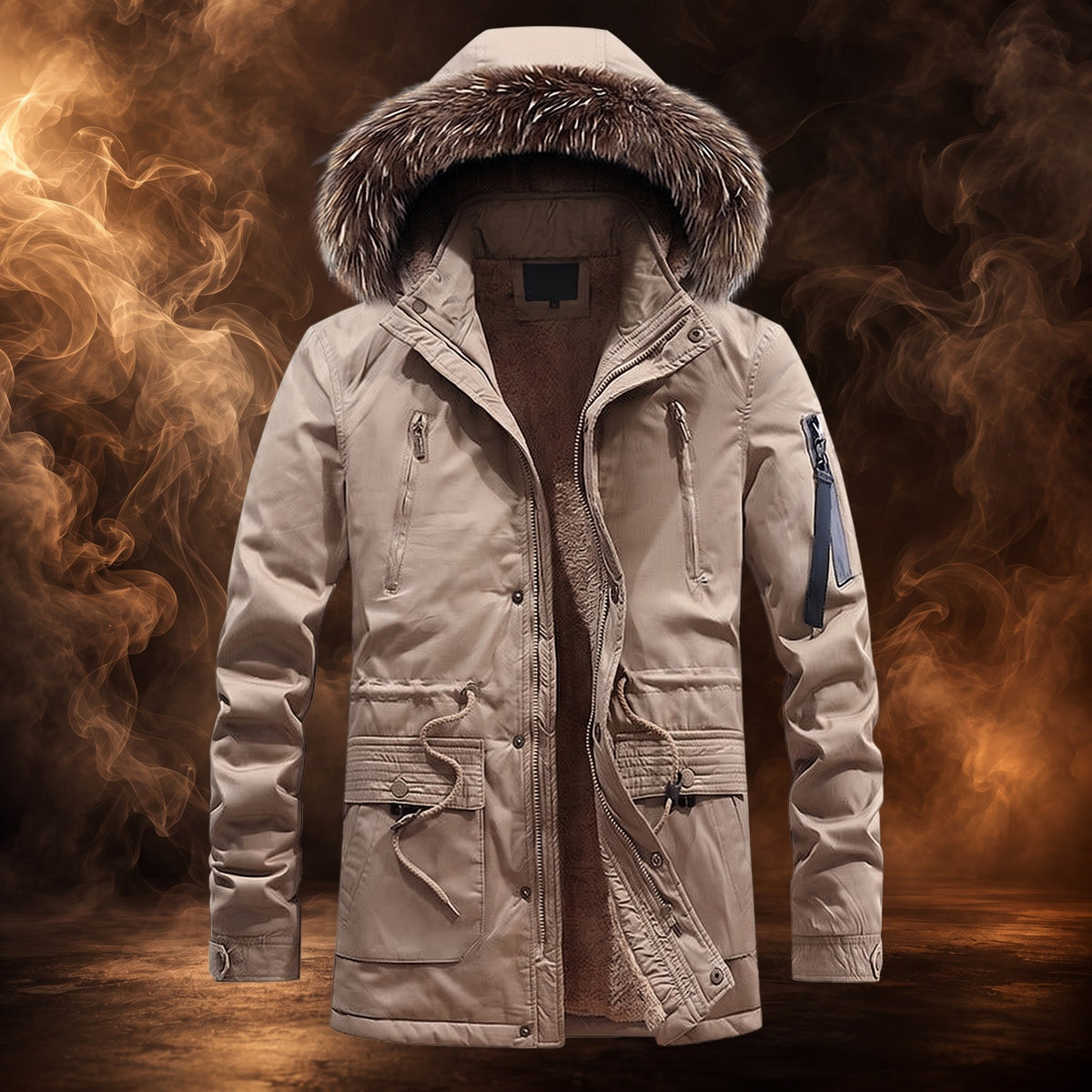 Jasper parka, khaki, front