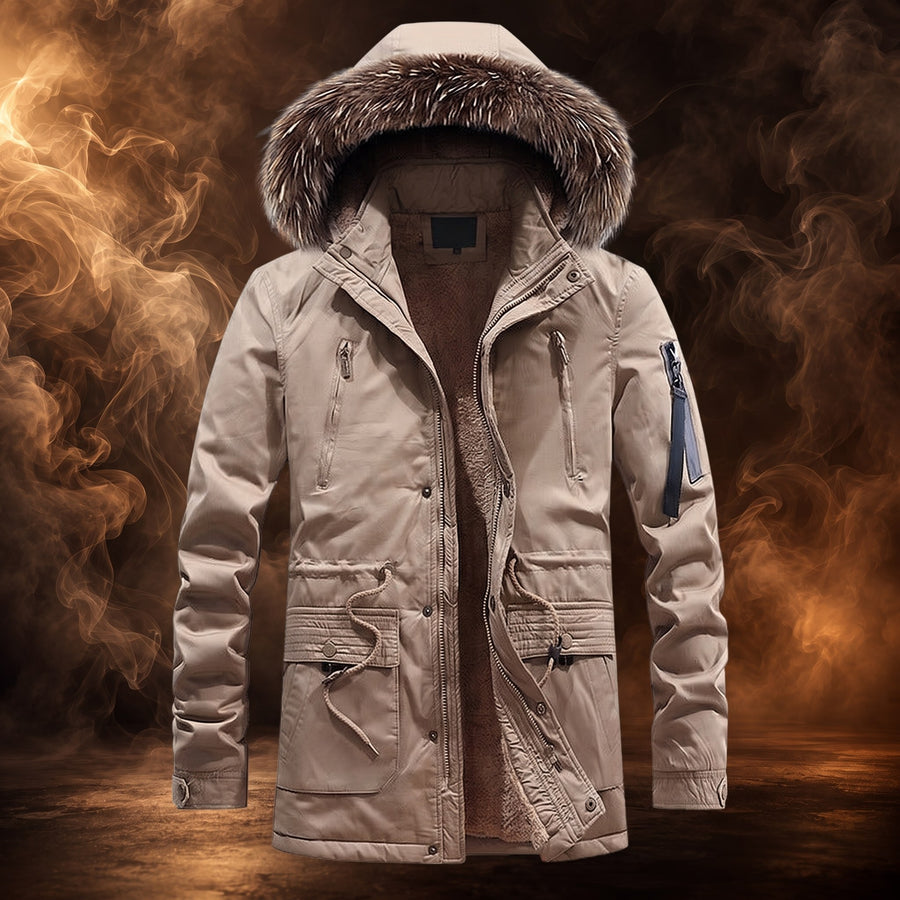 Jasper Fleece-Lined Fur Hood Parka for Men