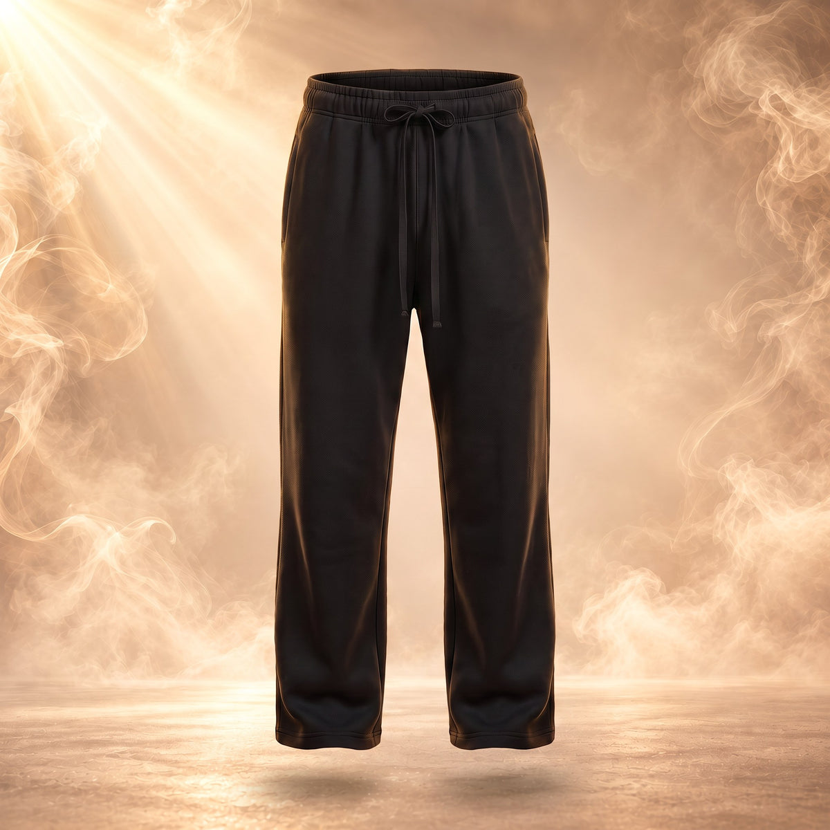 Alberto wide-leg sweatpants for men in Black, front view