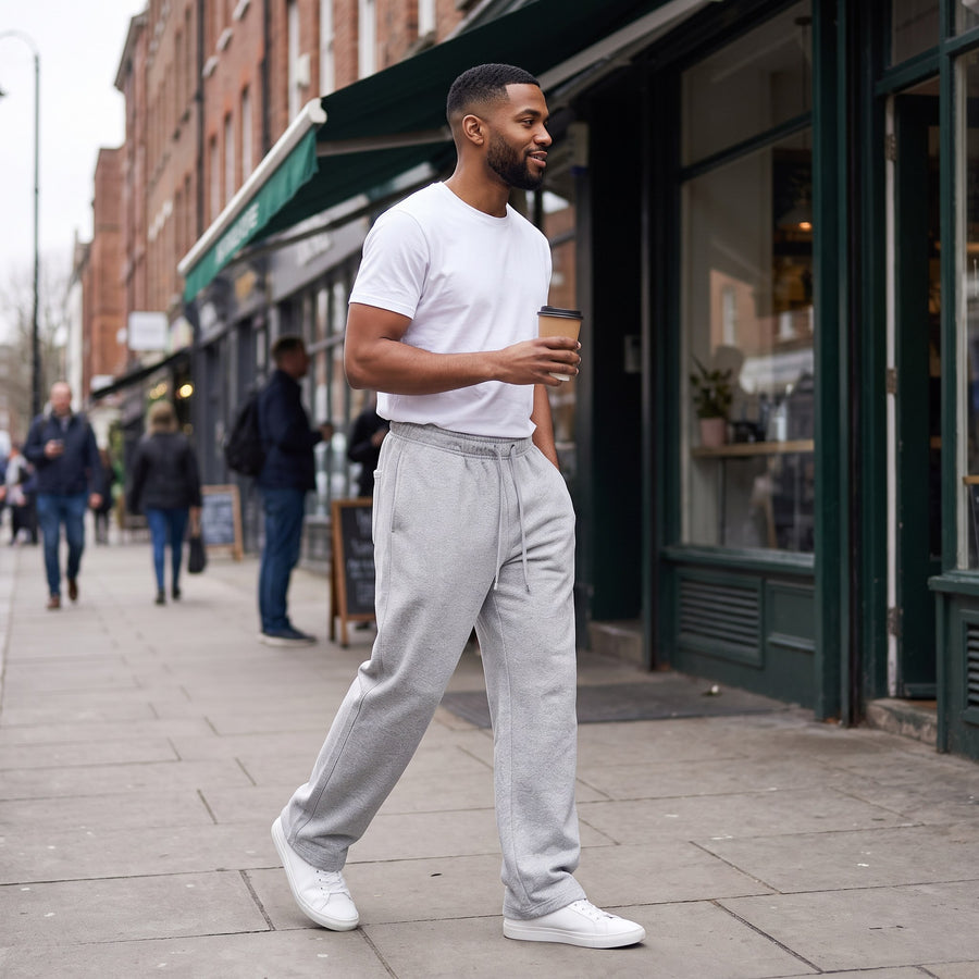 Alberto Cotton Wide-Leg Straight Sweatpants for Men