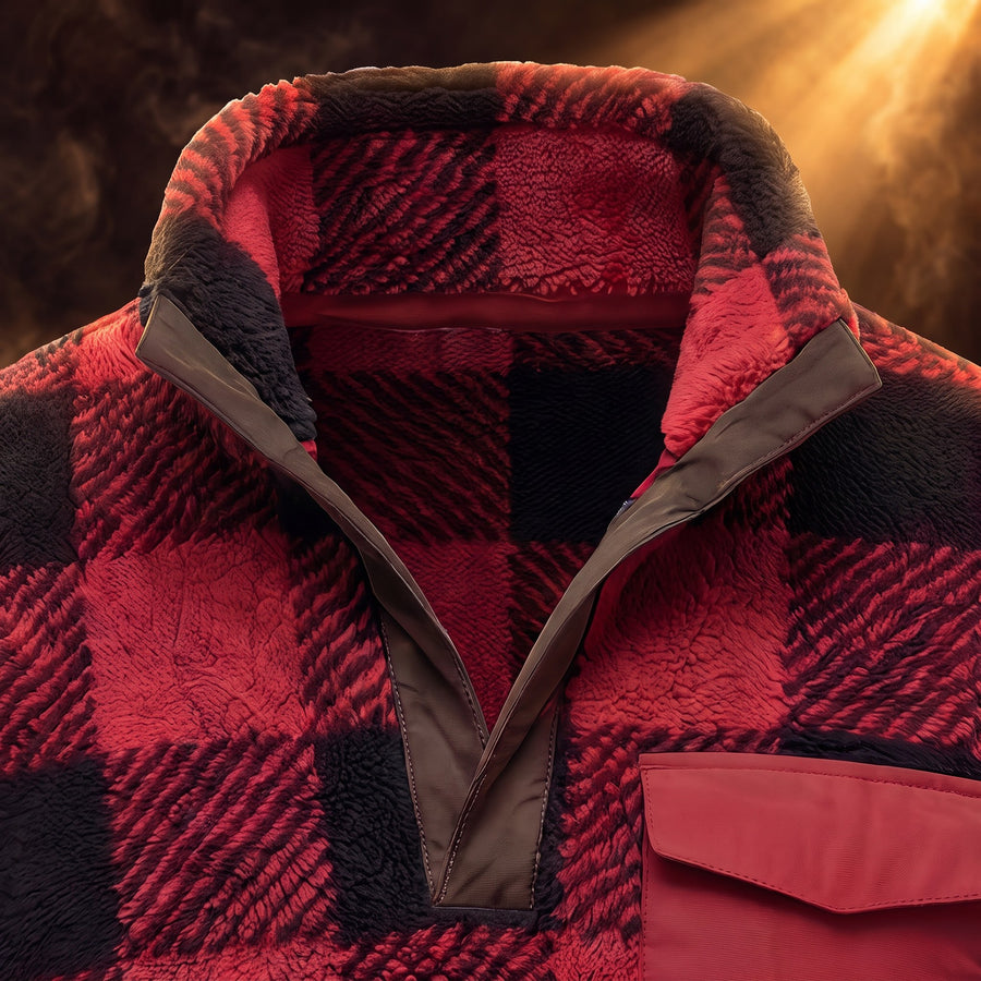 Alonzo Sherpa Fleece Stand Collar Pullover for Men
