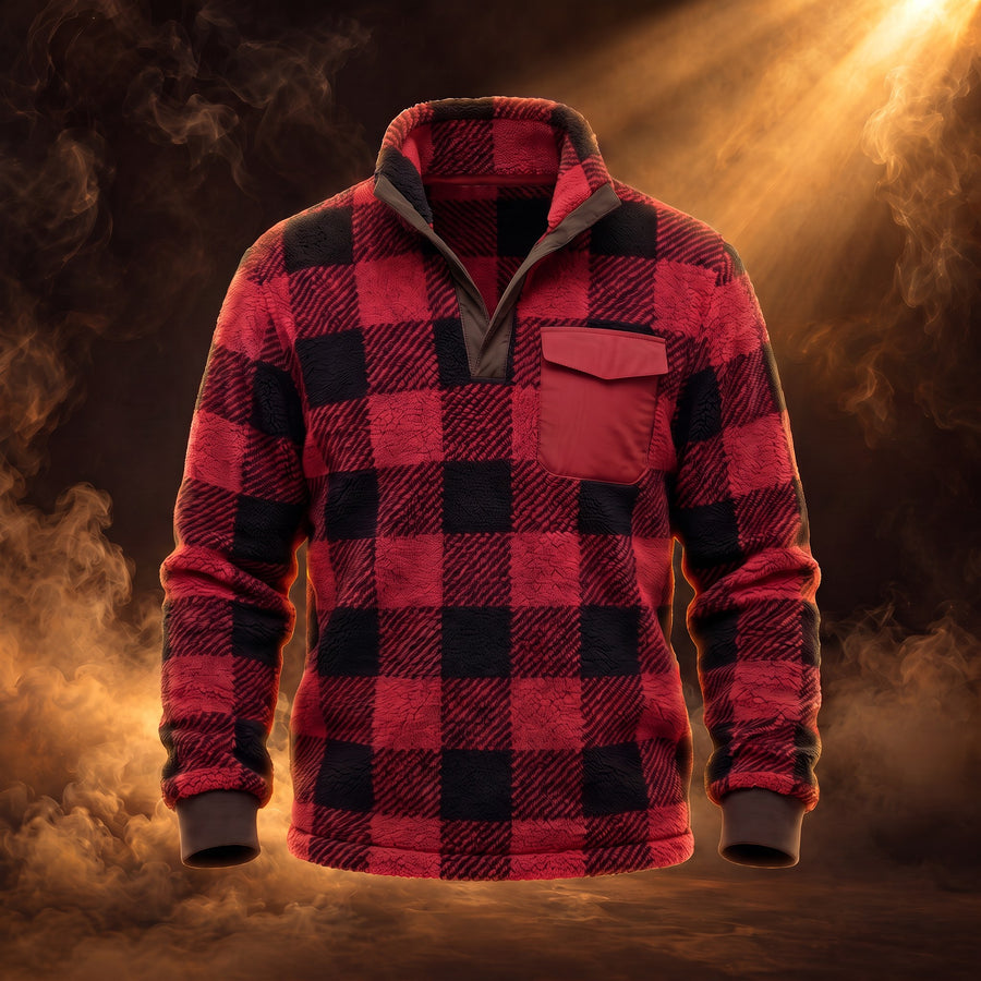 Alonzo Sherpa Fleece Stand Collar Pullover for Men