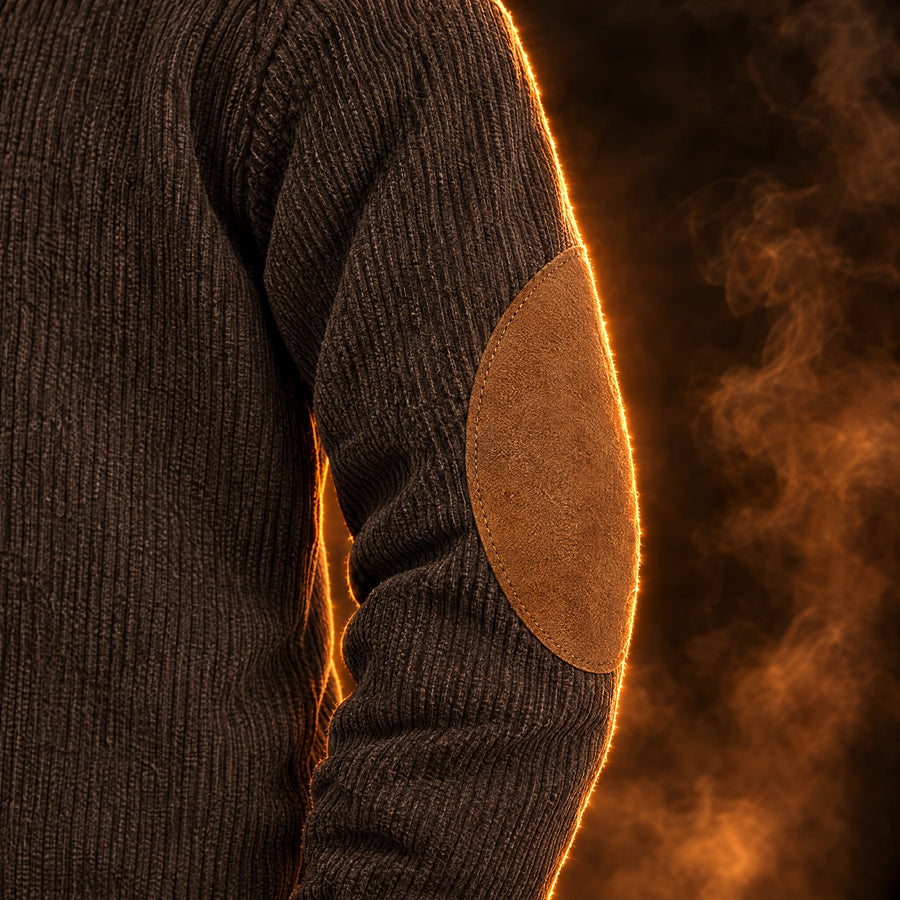 Ambrose Elbow Patch Corduroy Pullover Sweater for Men