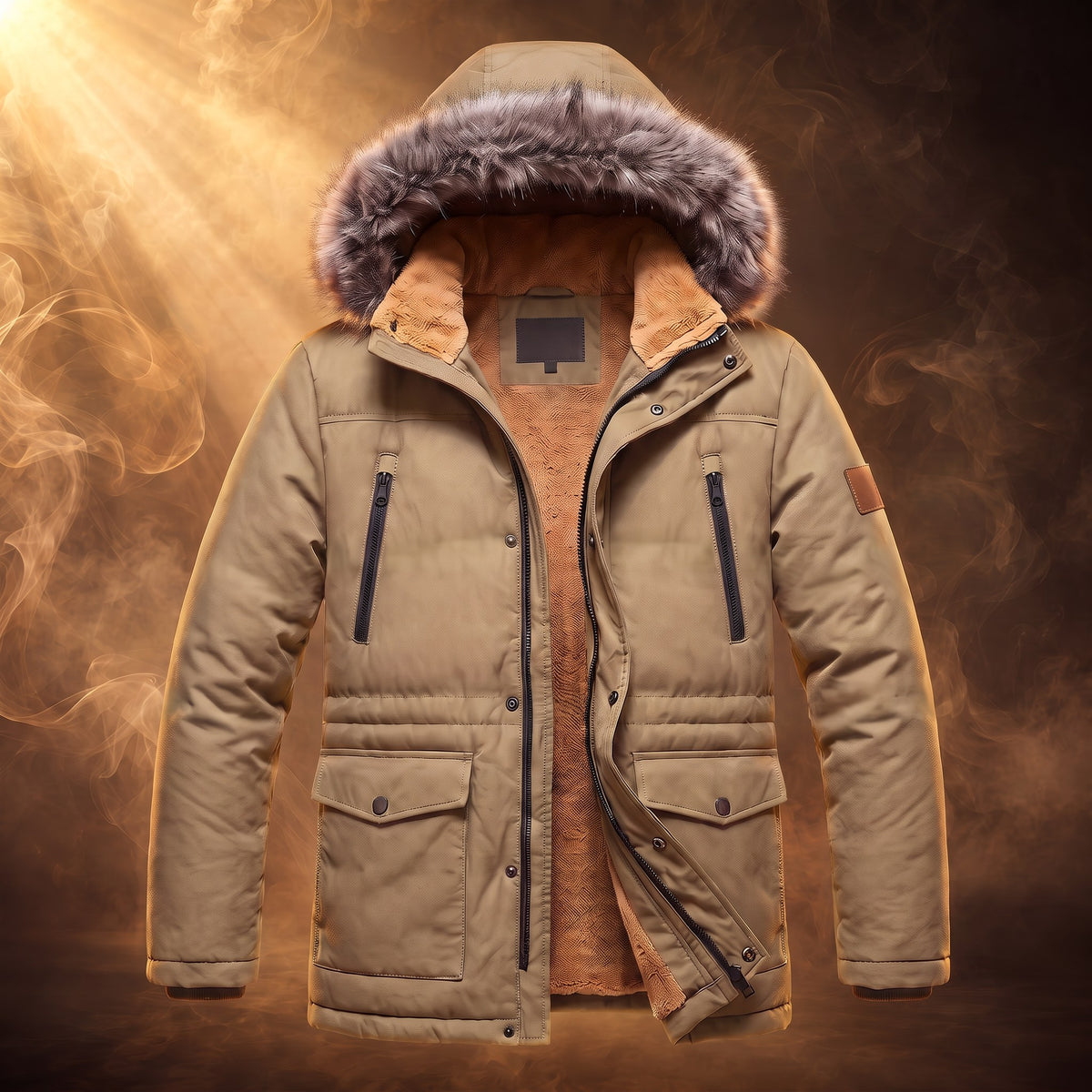 Aurelio parka, Khaki, front