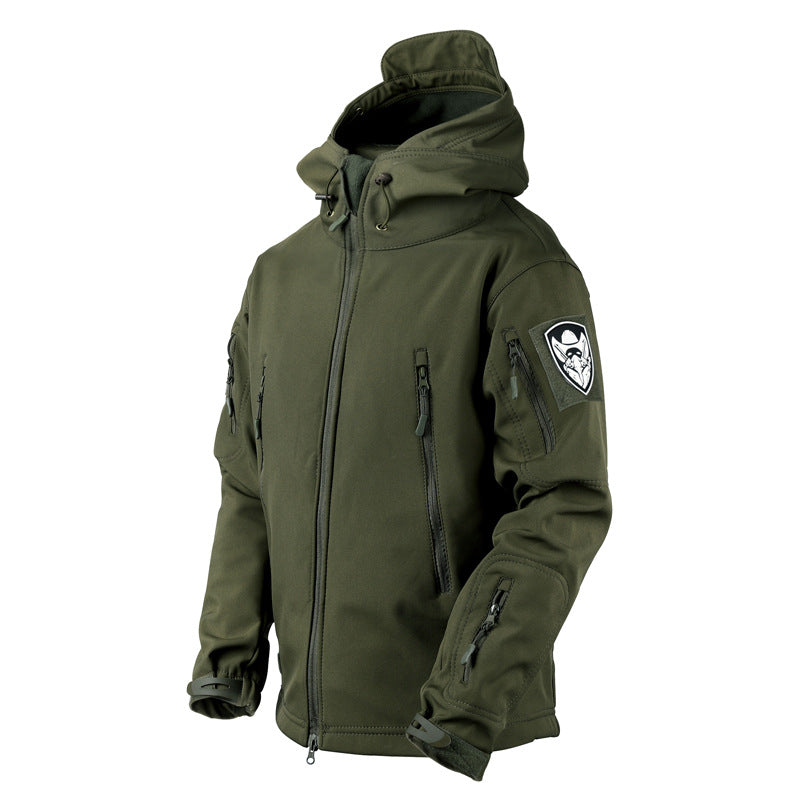 Vasco soft shell jacket, Olive Green, three-quarter view