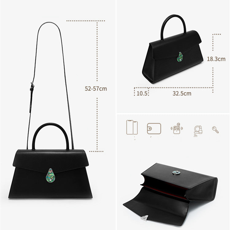 Adelina Leather Top Handle Satchel Bag for Women