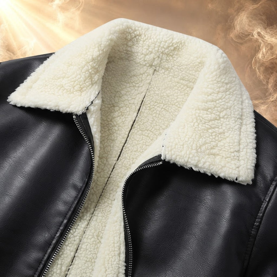 Emanuele Sherpa Lined Leather Aviator Jacket for Men