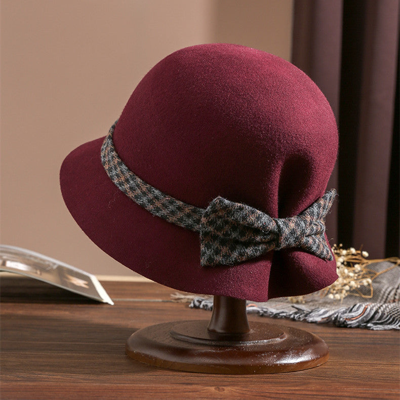 Patrizia Wool Felt Cloche Hat with Bow for Women