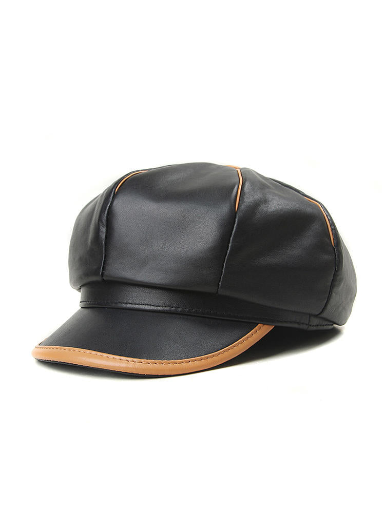 Aldo Leather Newsboy Cap for Men and Women