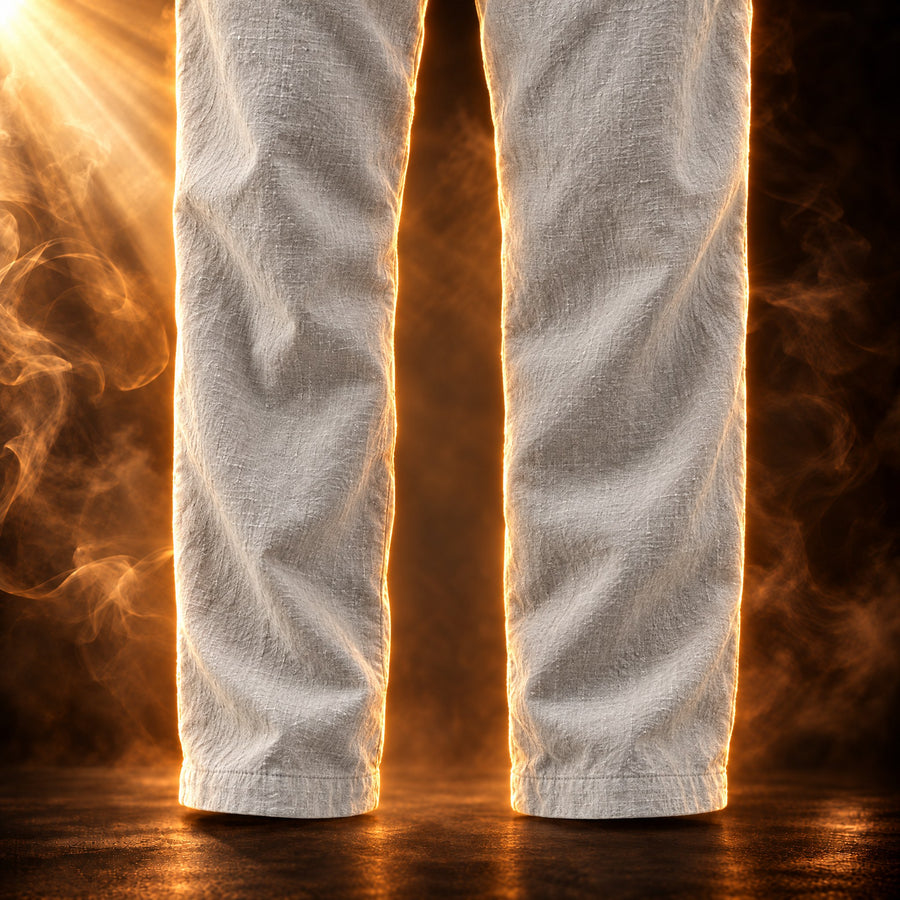 Benedetto Relaxed Fit Linen Drawstring Pants for Men