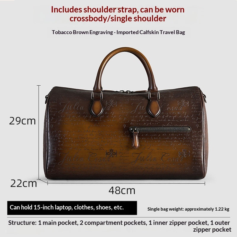 Oreste Leather Weekender Travel Bag for Men