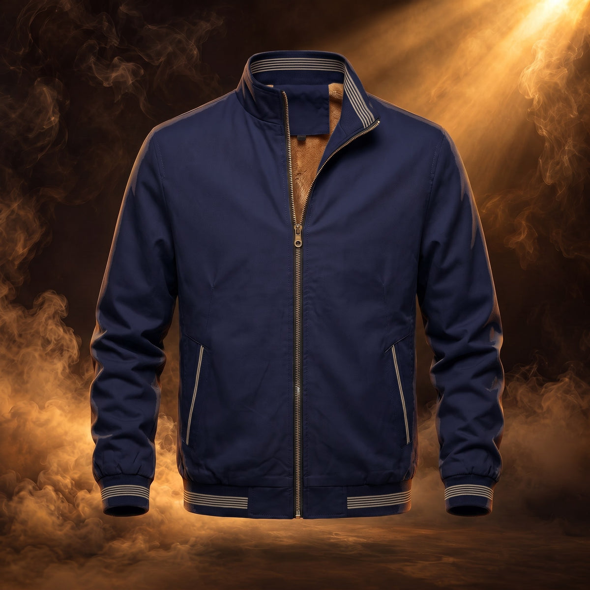 Fausto bomber jacket, Navy Blue, front view