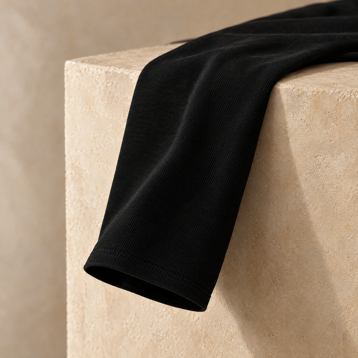 Chiara Brushed Knit Long Sleeve Crew Neck Base Layer Tee for Women - A plain finish at the wrist.