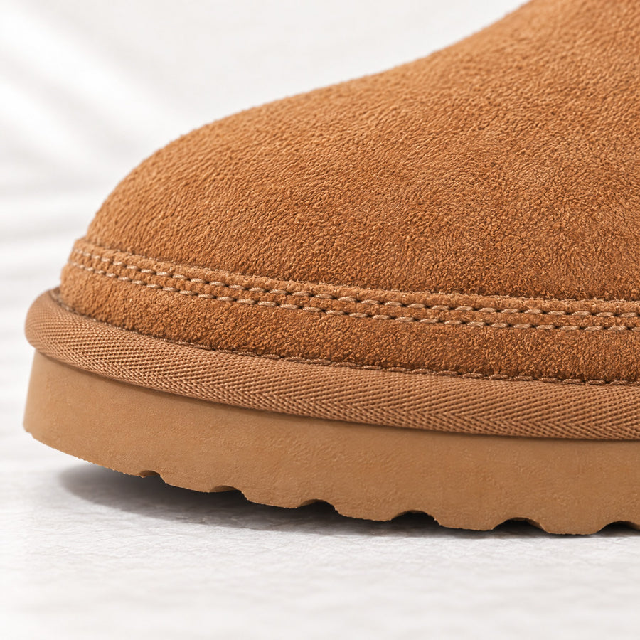 Clementine Suede Plush Lined Lace Up Ankle Boots