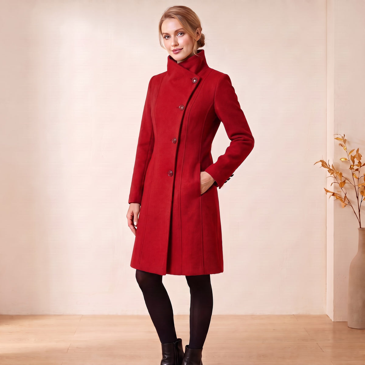 Cordelia coat, Red, front