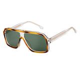 Amber Tortoise Frame Green Lens