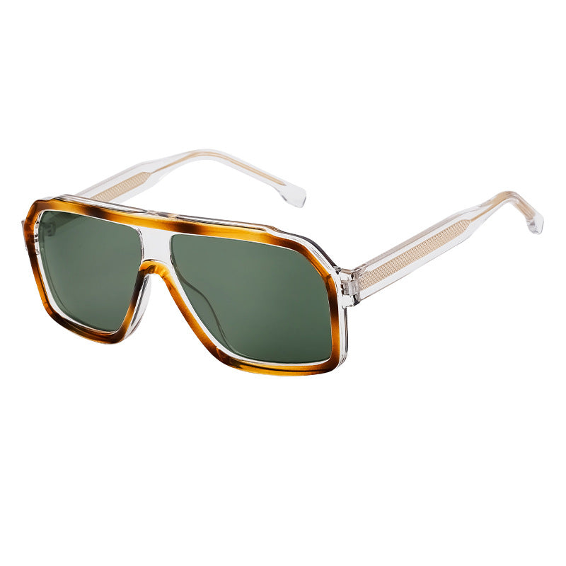 Egidio Flat Top Square Navigator Sunglasses for Men