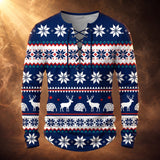 Navy Reindeer Print