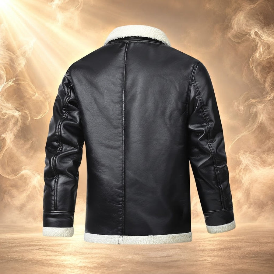 Emanuele Sherpa Lined Leather Aviator Jacket for Men