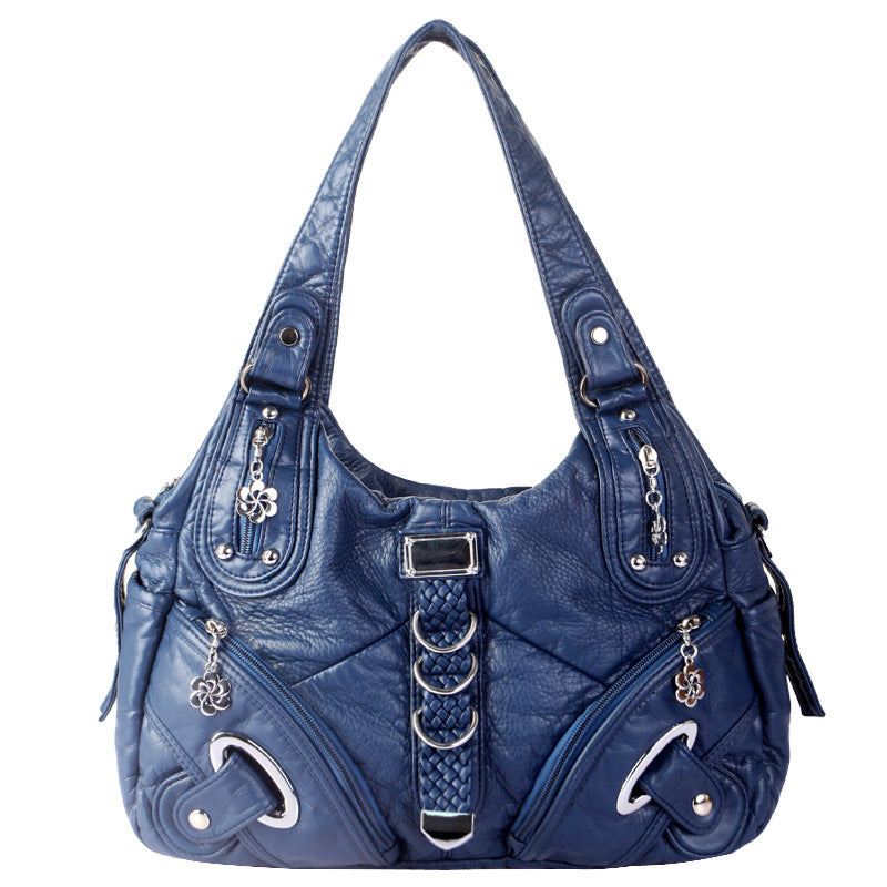 Perla Washed Vintage Hobo Shoulder Bag for Women