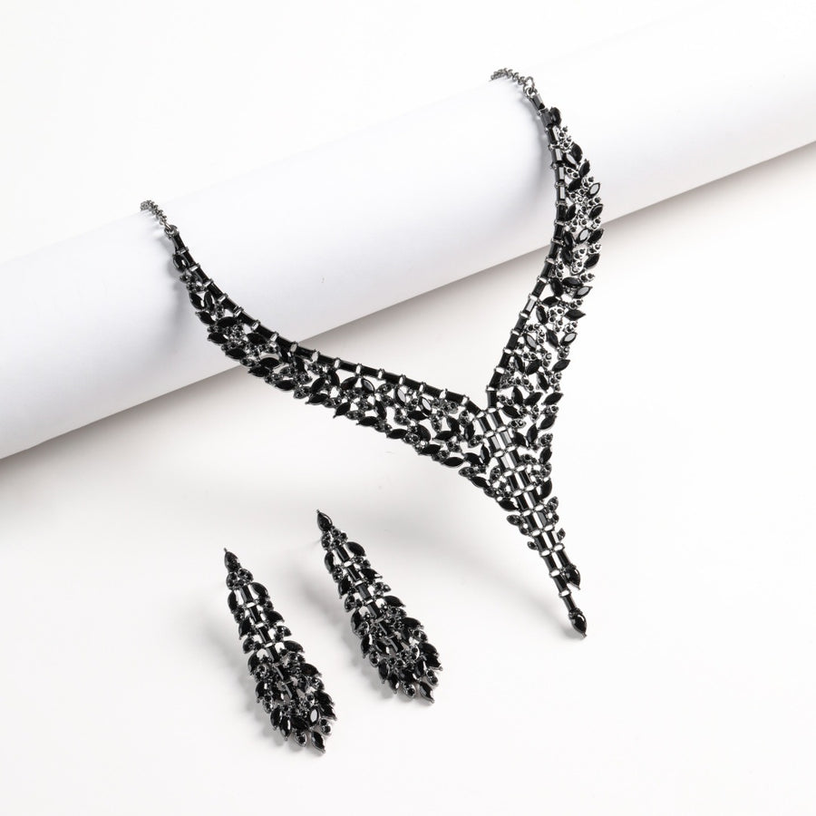 Delphine Statement V Necklace and Earrings Set for Women