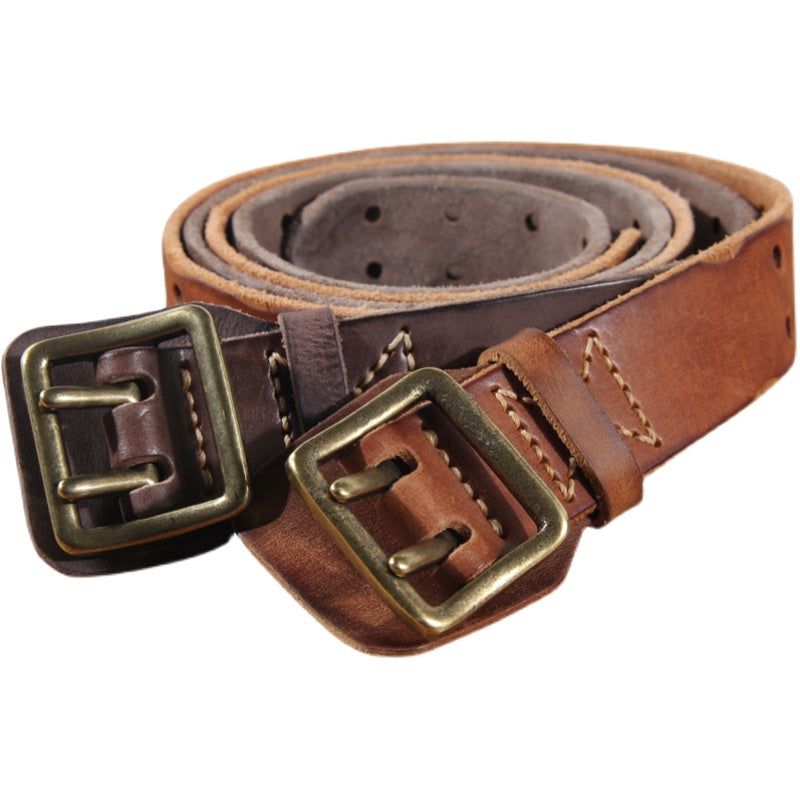 Ermanno Leather Double Prong Belt for Men