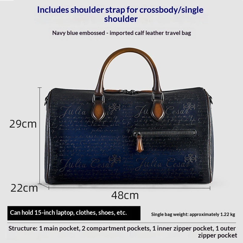 Oreste Leather Weekender Travel Bag for Men