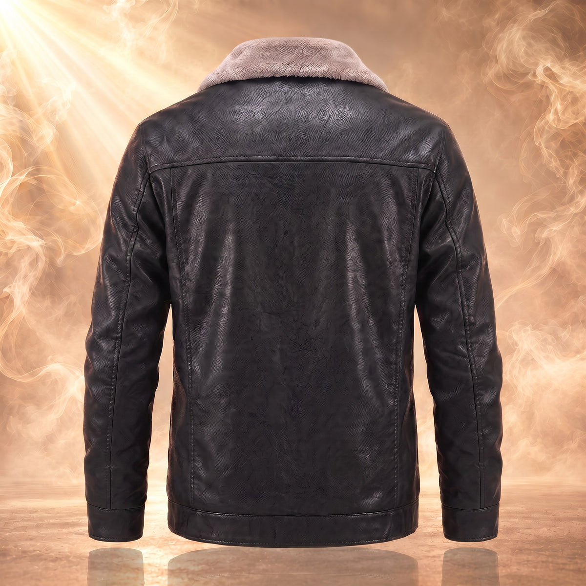 Edmund trucker jacket, Black, back