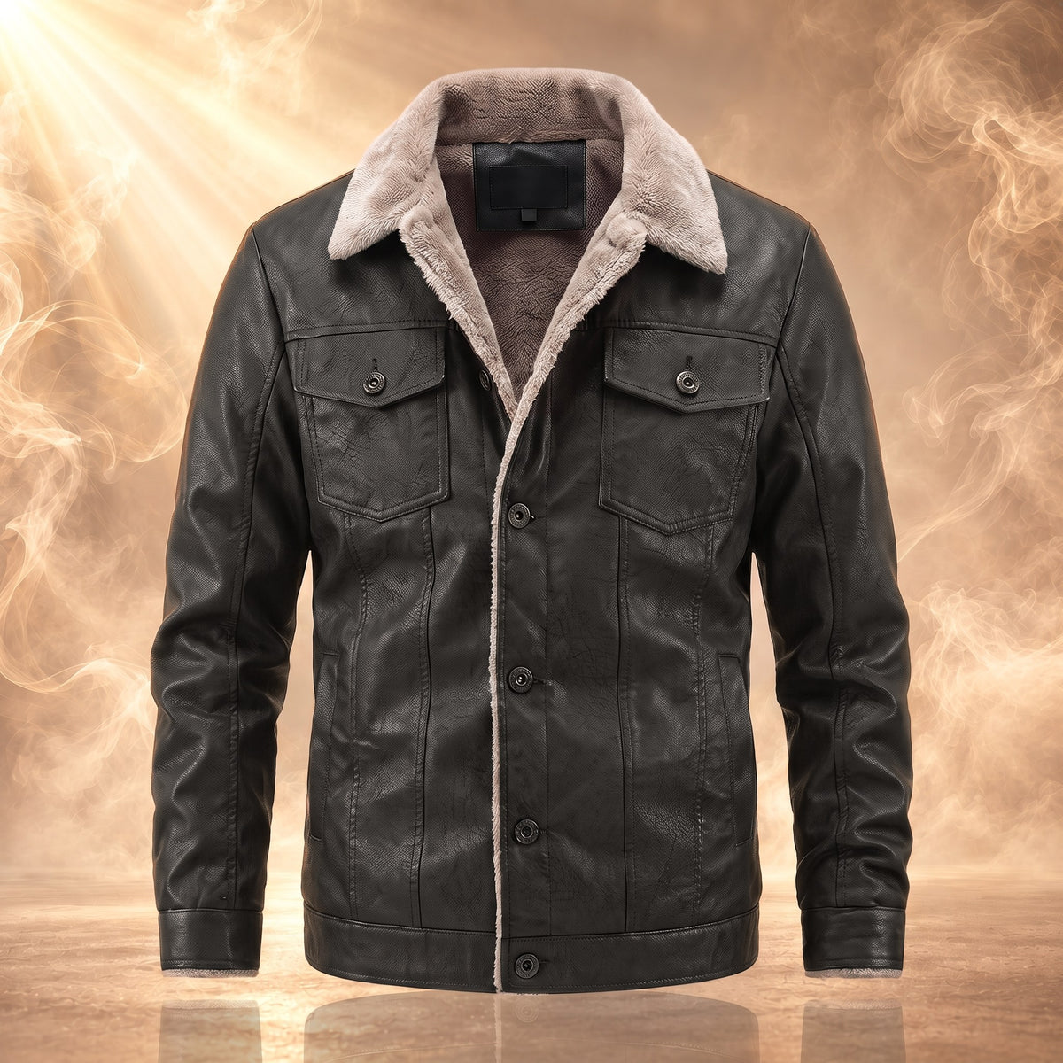 Edmund trucker jacket, Dark Coffee, front