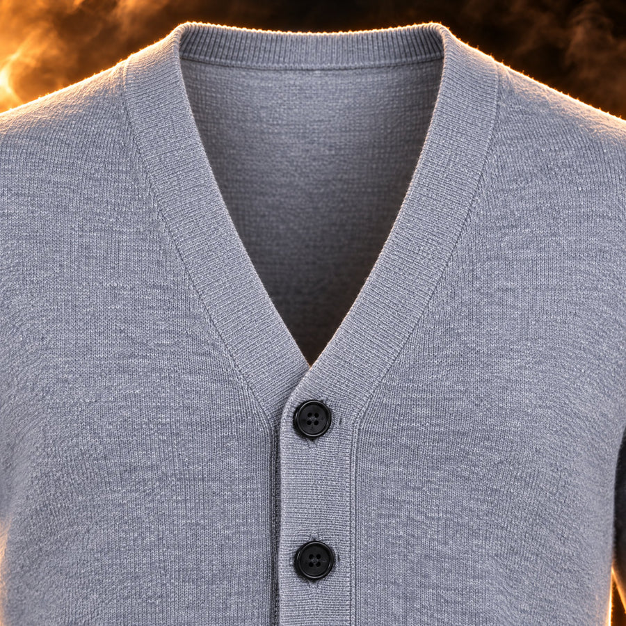 Edoardo V-Neck Button Front Knit Cardigan for Men