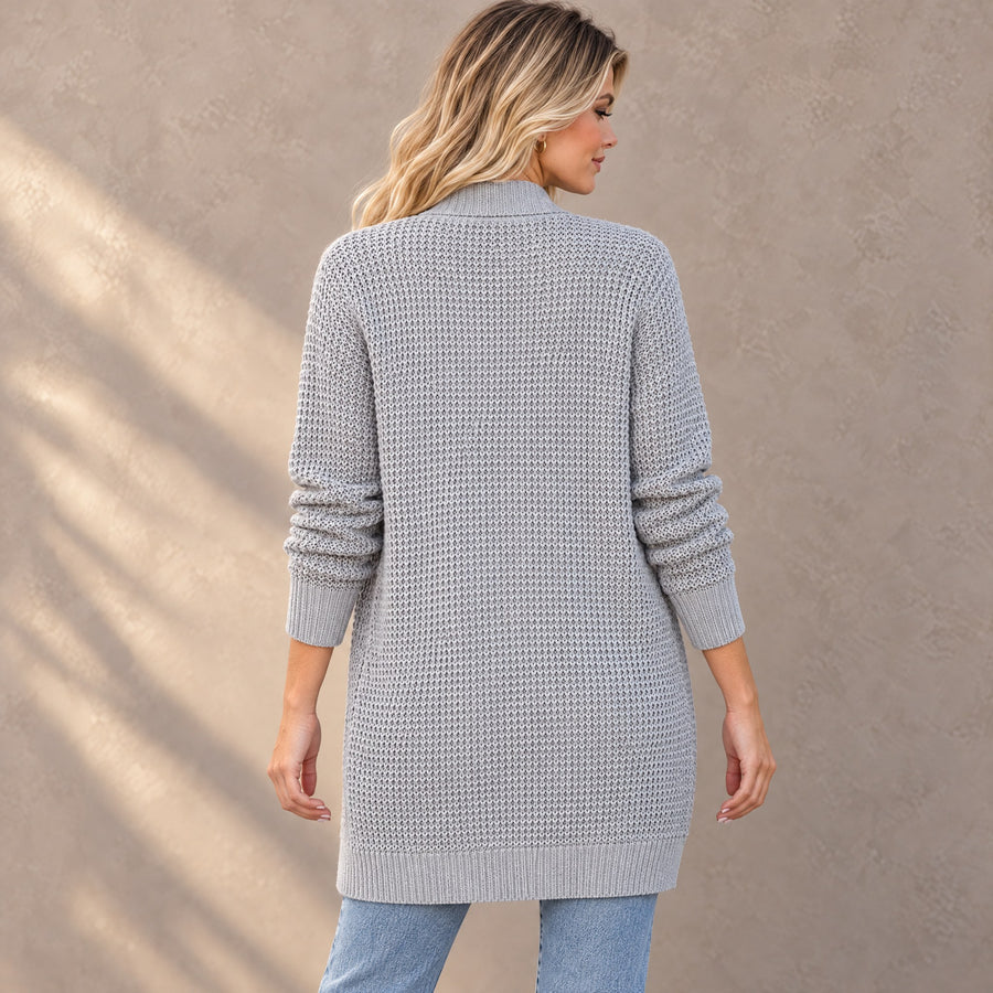Eloise Long Open Front Knit Cardigan for Women