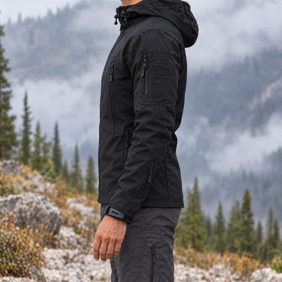 Ettore Men's Fleece Lined Soft Shell Hooded Tactical Jacket