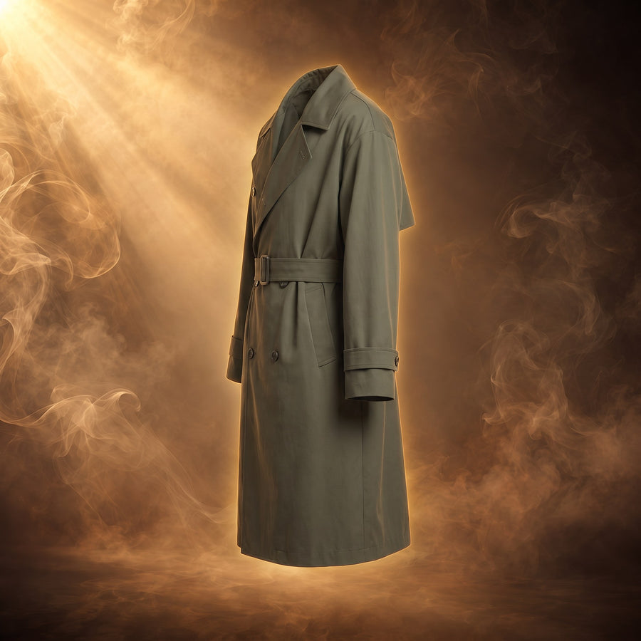 Lorenzo Double-Breasted Cotton Trench Coat for Men