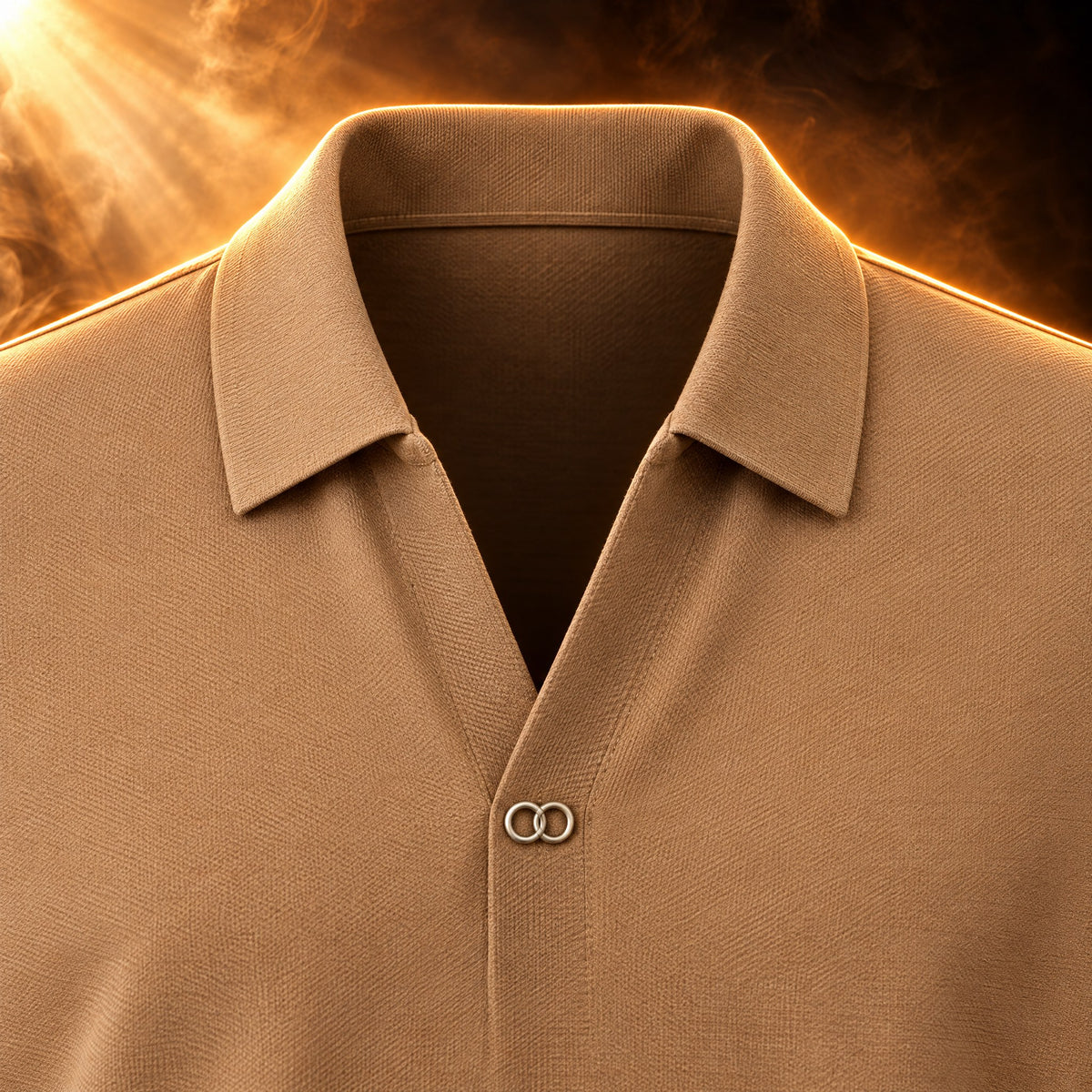 Gaspard Short Sleeve Polo and Trousers Set for Men - An open V with a ring.