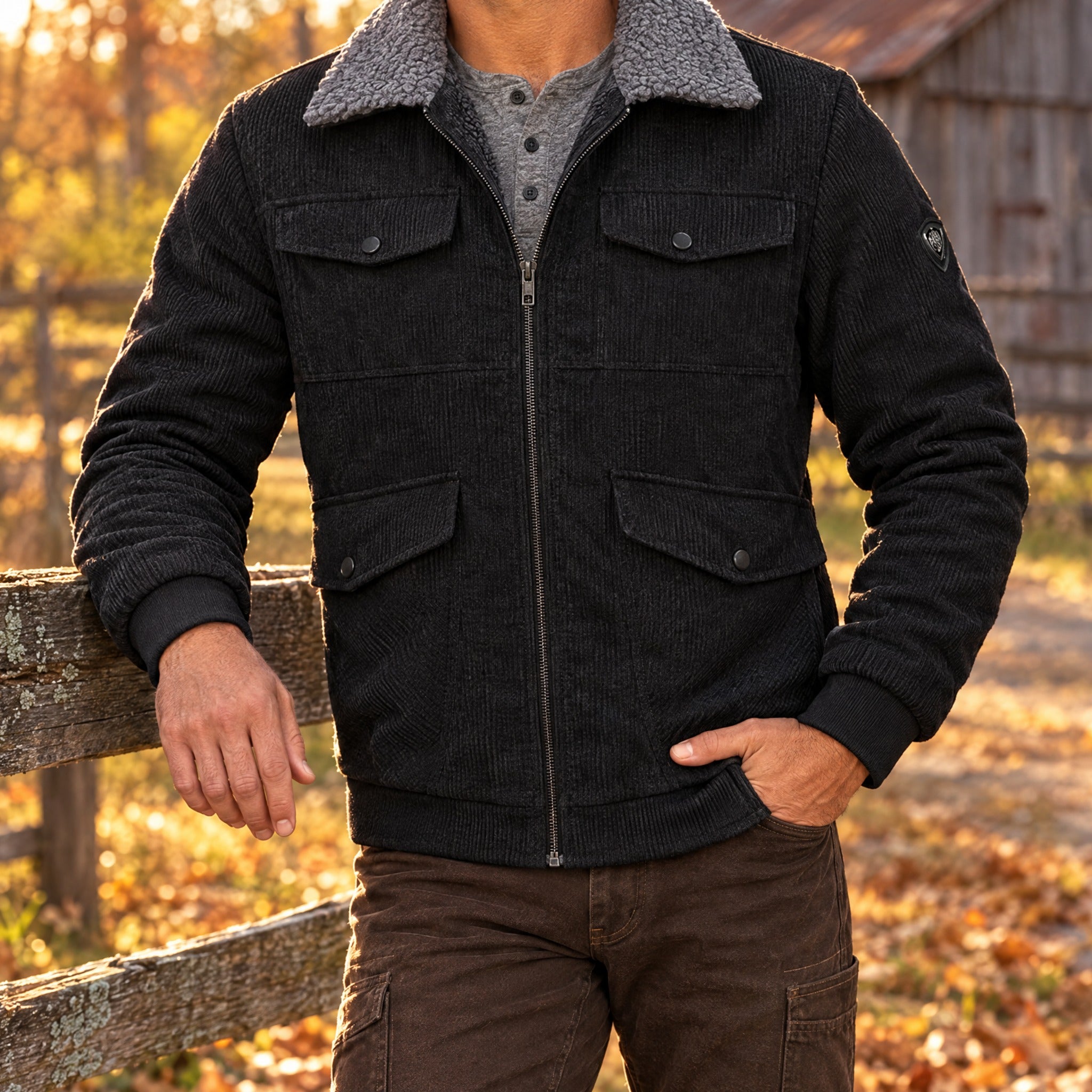 Men's Big and Tall Sherpa Lined Corduroy Jacket, Fleece Work Coat