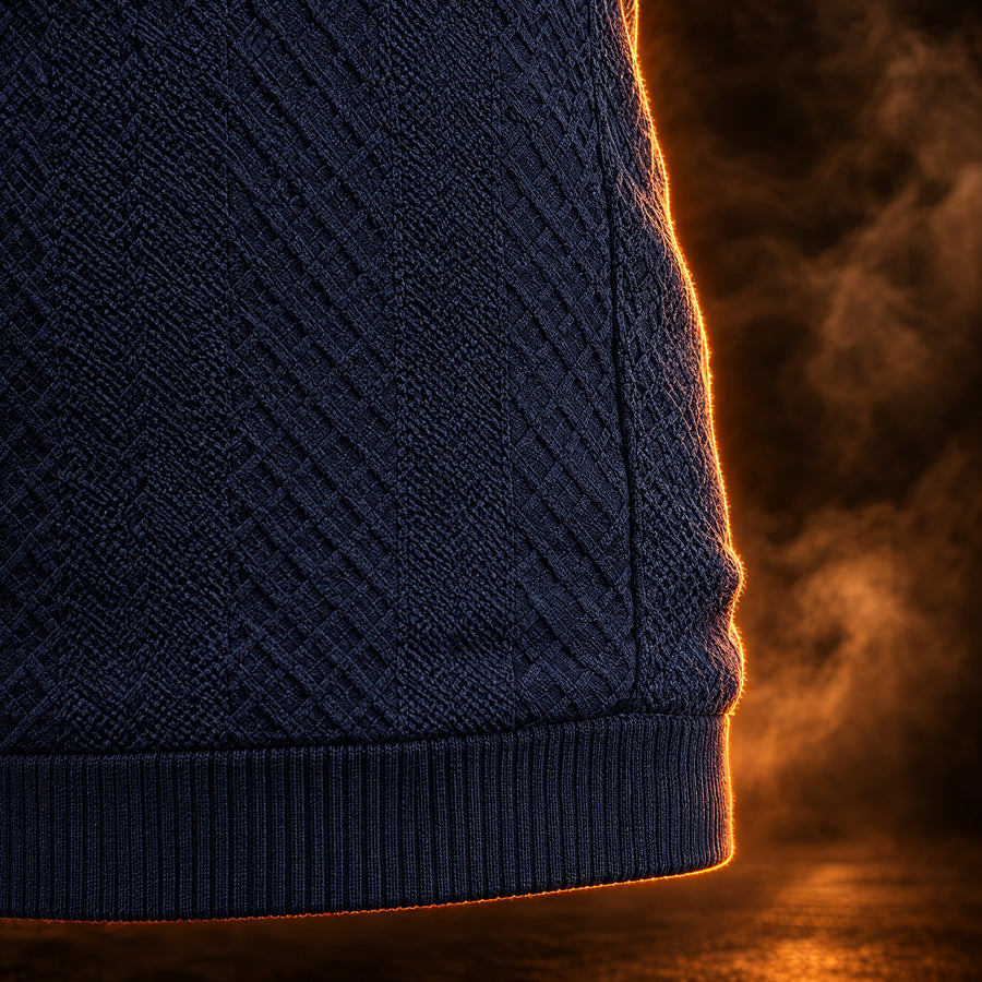 Henri Diamond Jacquard Quarter Zip Pullover for Men