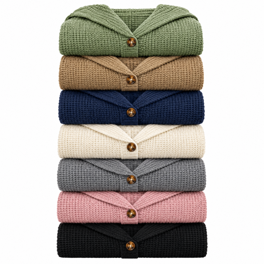 Isabella Oversized Hooded Long Knit Cardigan with Pockets for Women