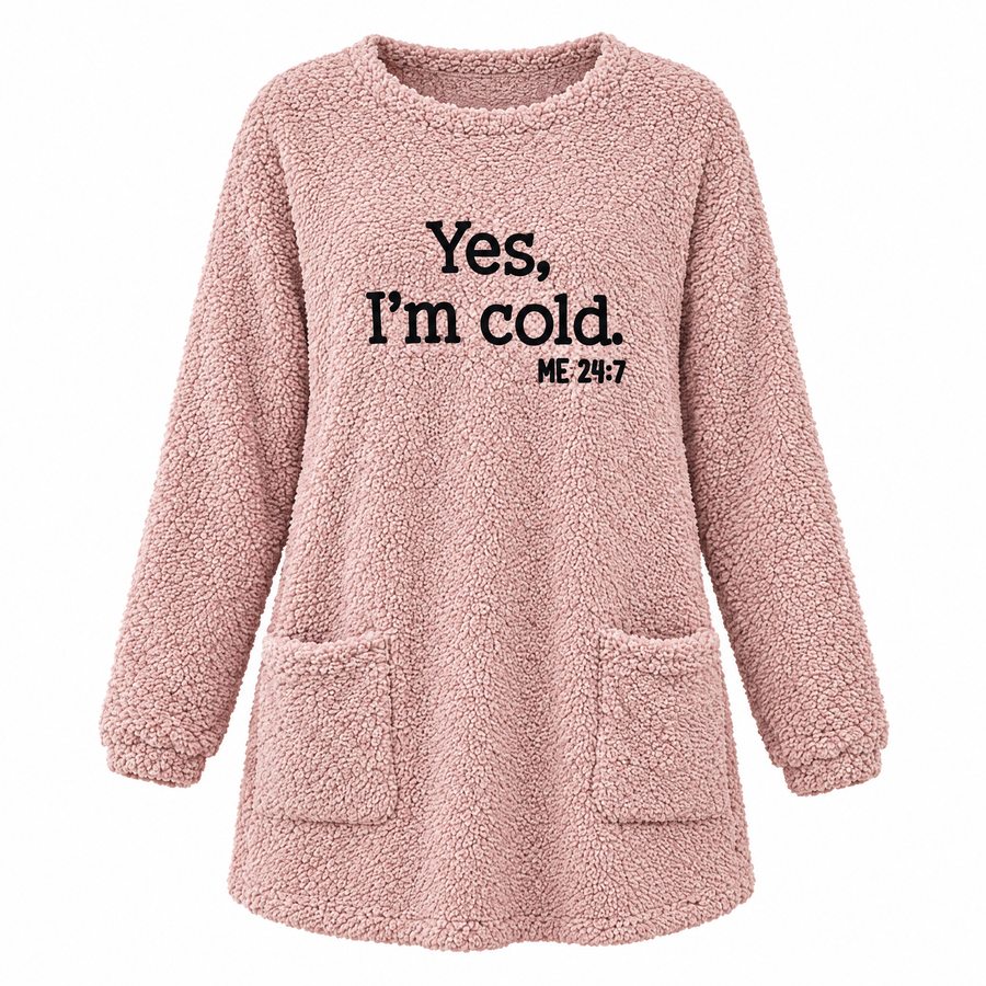 Livia Oversized Teddy Fleece Slogan Sweatshirt for Women