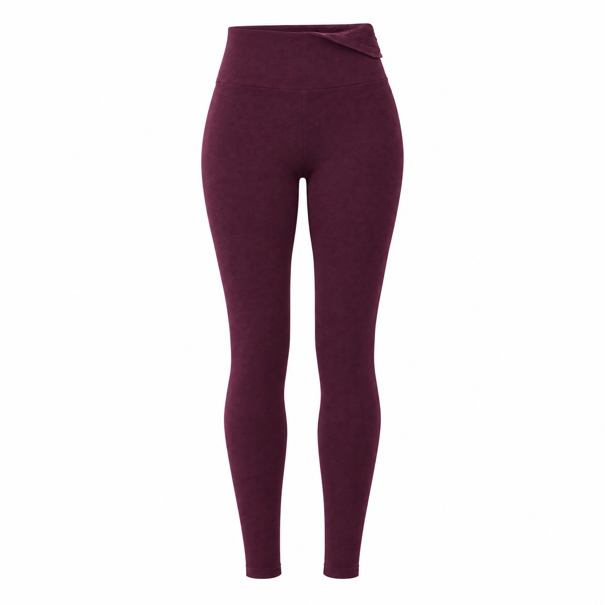 Aurora high waisted fleece lined leggings in wine, product photo