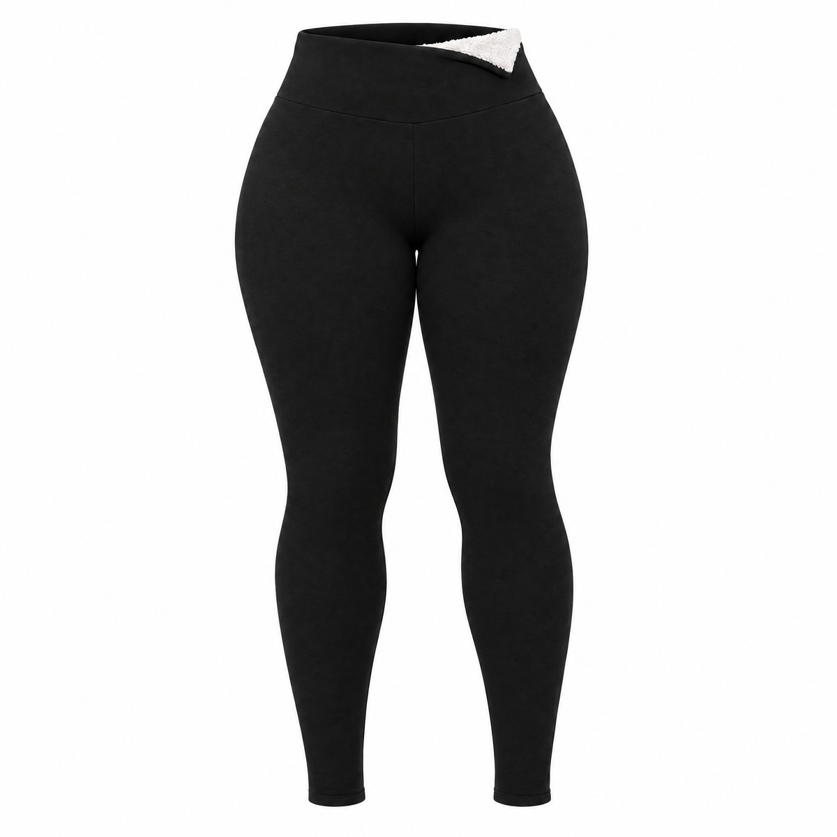 Mirabel plus size fleece lined leggings in black, product photo