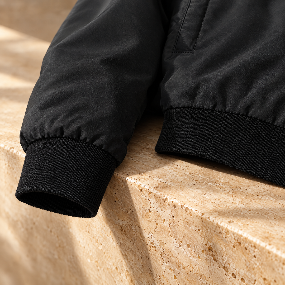Massimo Men's Lightweight Slim Fit Bomber Jacket - Banded at wrist and hem.